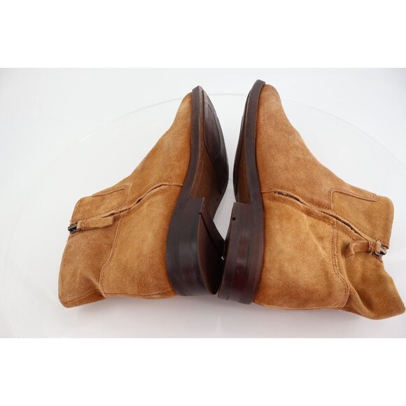 Franco Sarto Womens Malina Ankle Boots Booties Tan Brown Suede Zip Block 11 M - Picture 7 of 12